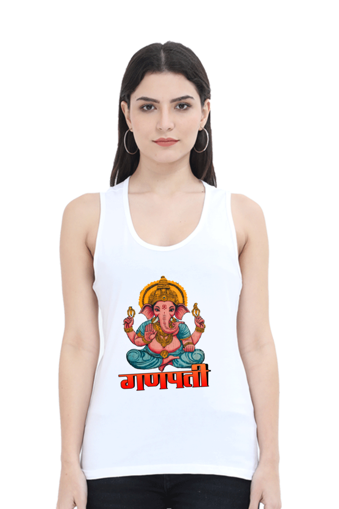 Ganesha WisdomTank Top T-Shirts for Women Vastrdhamm