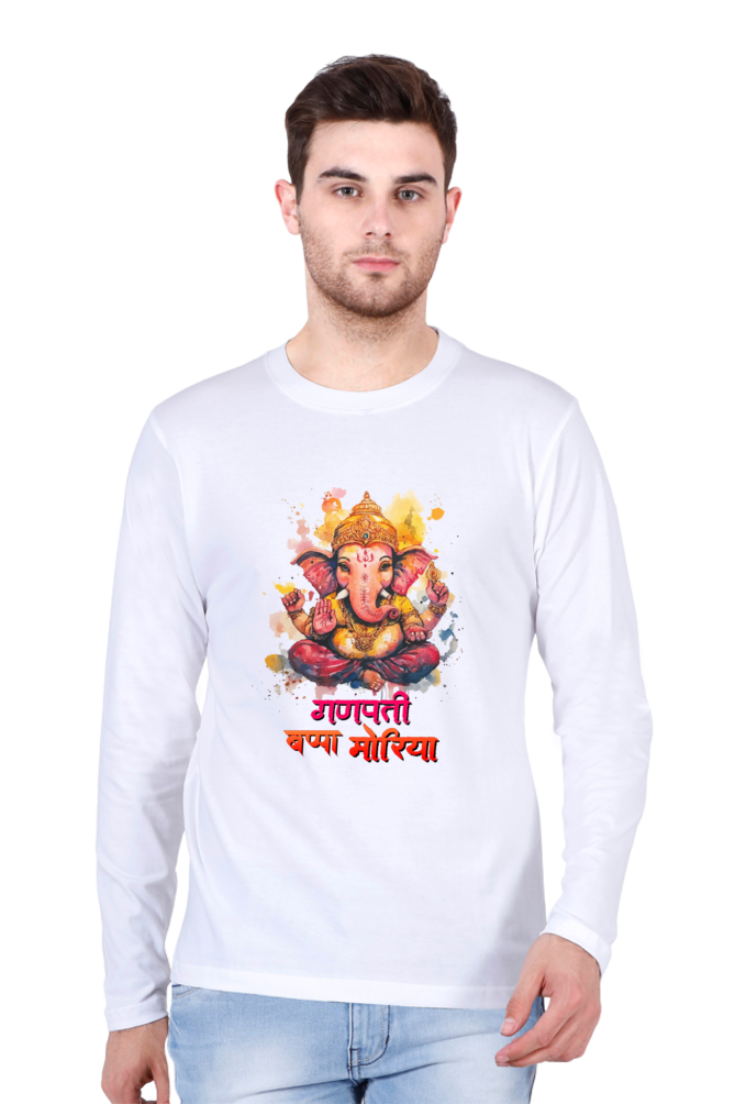 Ganesha Wisdom Round Neck Full Sleeve T-Shirts for Men Vastrdhamm