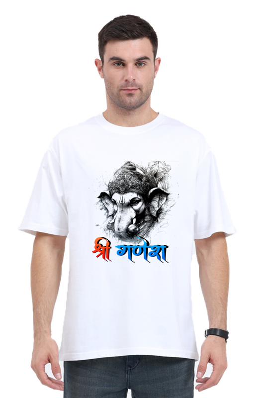 Ganesha Wisdom Oversized Classic T-Shirts for Men Vastrdhamm