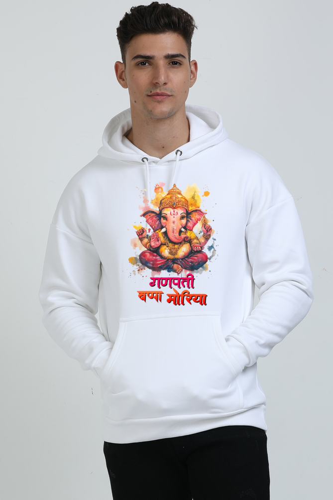 Ganesha Wisdom Oversized Hooded Sweatshirt T-Shirts for Men Vastrdhamm