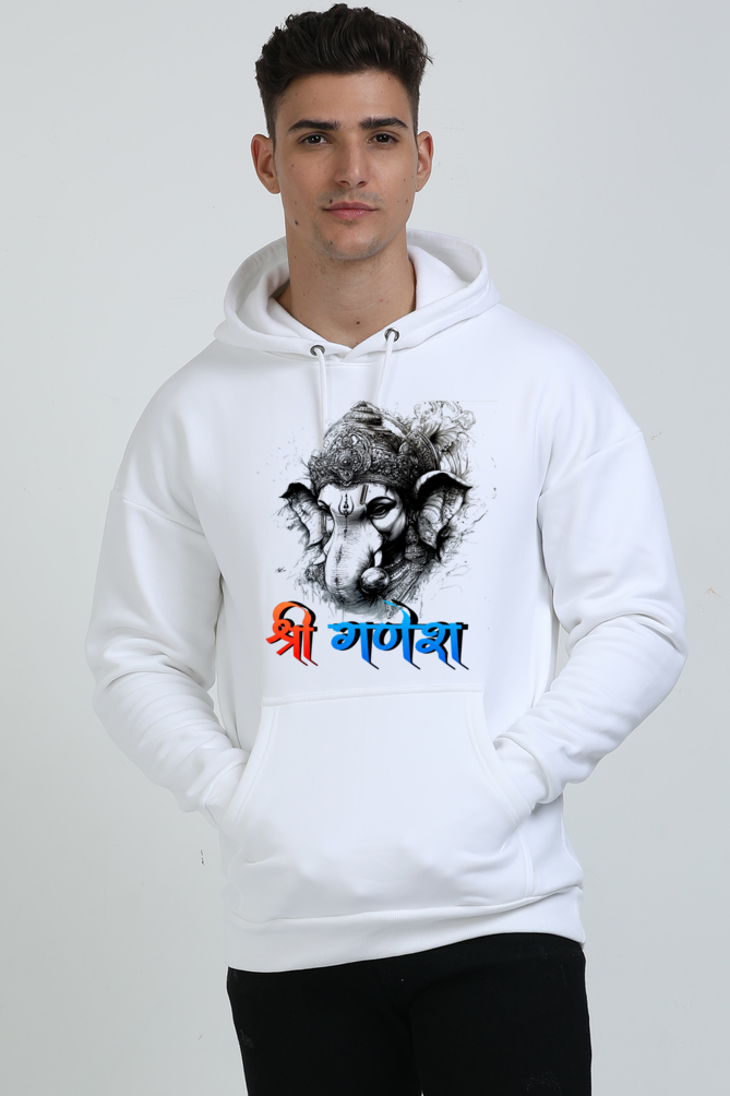 Ganesha Wisdom Oversized Hooded Sweatshirt T-Shirts for Men Vastrdhamm