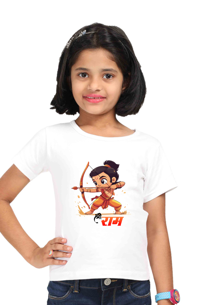 Ram Ji Warrior Spirit Round Neck Half Sleeve Classic T-Shirts for Girl Vastrdhamm