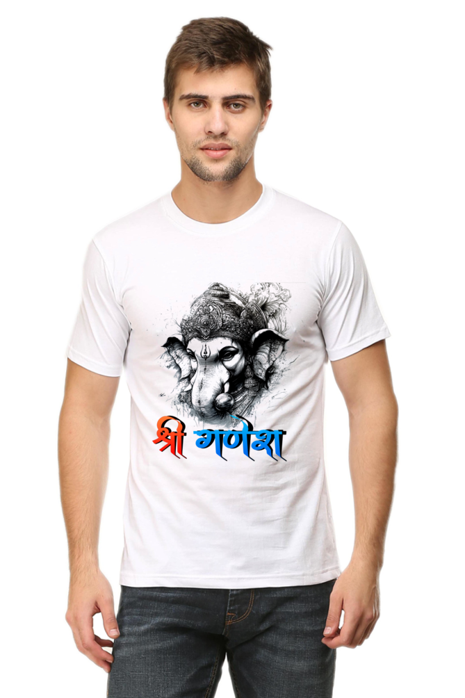 Ganesha Wisdom Round Neck Half Sleeve Classic T-Shirts for Men Vastrdhamm