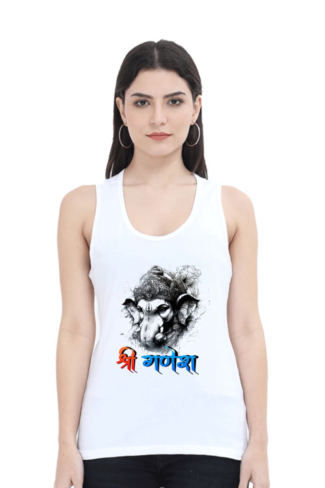 Jai Ganesha PowerTank Top T-Shirts for Women Vastrdhamm