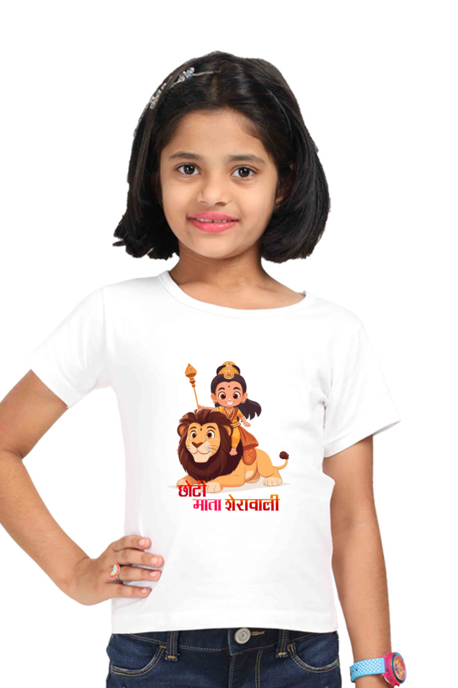 Durga Protector Round Neck Half Sleeve Classic T-Shirts for Girl Vastrdhamm