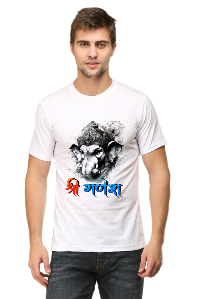 Ganesha Wisdom Round Neck Half Sleeve Classic T-Shirts for Men Vastrdhamm