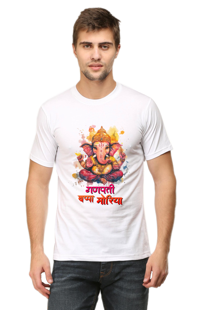 Ganesha Wisdom Round Neck Half Sleeve Classic T-Shirts for Men Vastrdhamm