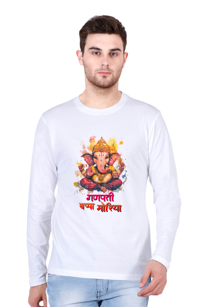 Ganesha Wisdom Round Neck Full Sleeve T-Shirts for Men Vastrdhamm