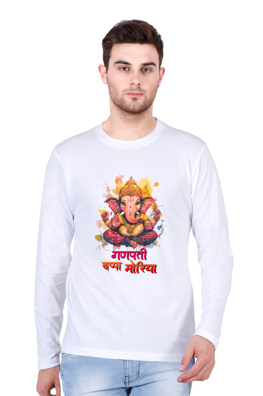 Ganesha Wisdom Round Neck Full Sleeve T-Shirts for Men Vastrdhamm