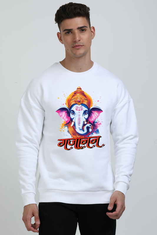 Jai Ganesha Power Oversized Sweatshirt T-Shirts for Men Vastrdhamm