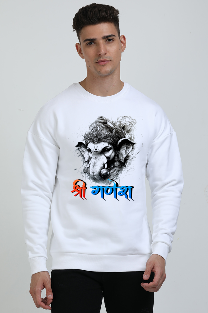 Jai Ganesha Victory Oversized Sweatshirt T-Shirts for Men Vastrdhamm