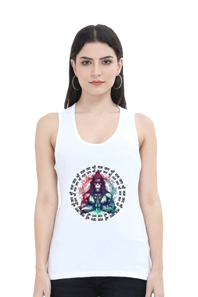 Hanuman Majestic DevotionTank Top T-Shirts for Women Vastrdhamm