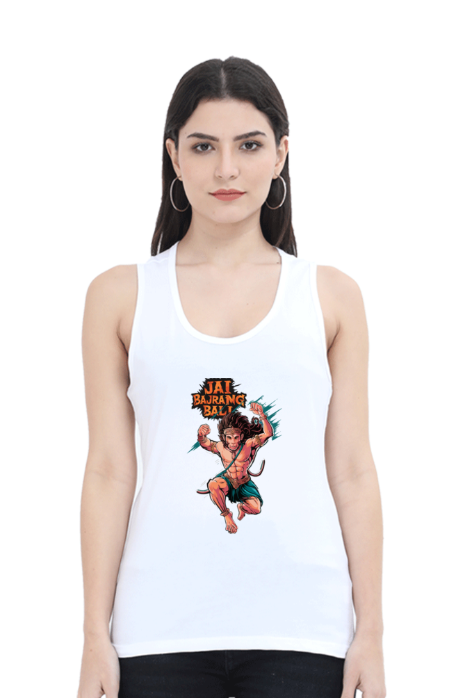 Hanuman Devotional PowerTank Top T-Shirts for Women Vastrdhamm