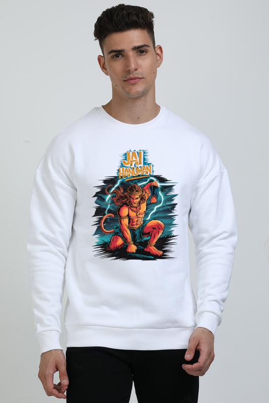 Hanuman Bhakti Warrior Oversized Sweatshirt T-Shirts for Men Vastrdhamm