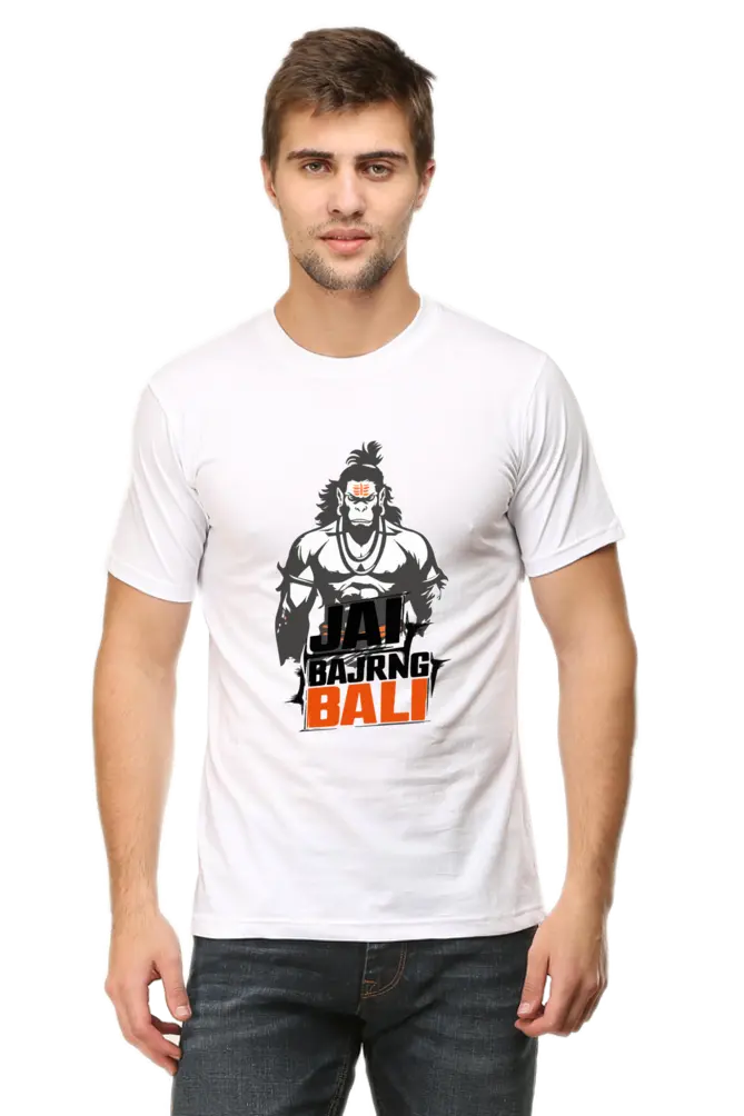 Jai Bajrang Bali The Mighty Hanuman T-Shirt | Regular Fit Vastrdhamm