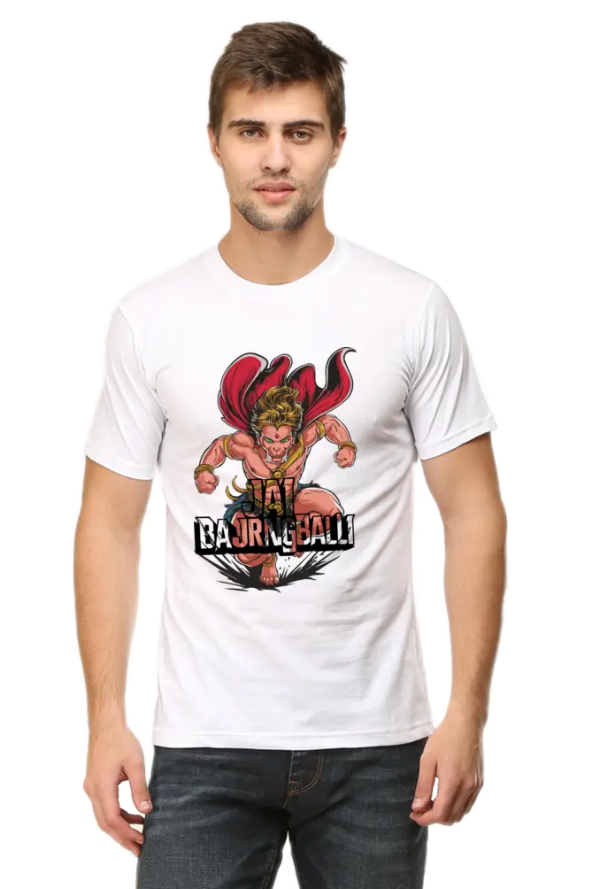 Jai Bajrang Bali Unleashing Divine Power T-Shirt | Regular Fit Vastrdhamm