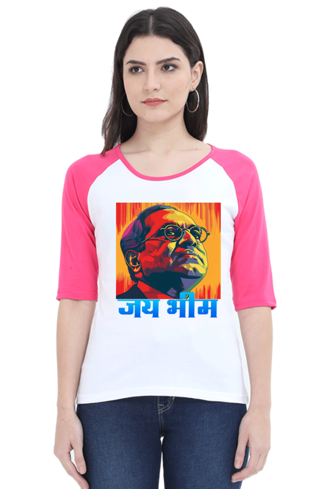 Ambedkar Ji Advocate Raglan Full Sleeve T-Shirts for Women