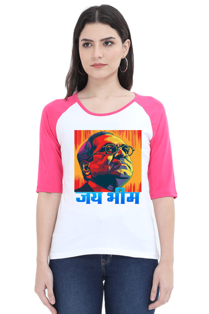 Ambedkar Ji Advocate Raglan Full Sleeve T-Shirts for Women