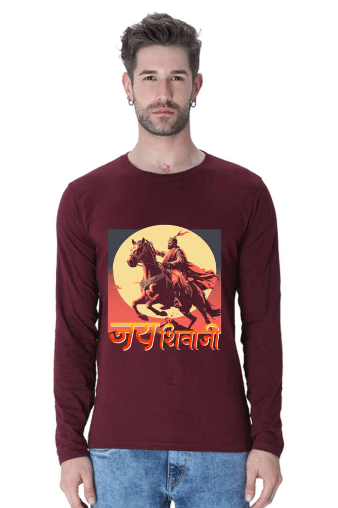 Shivaji Maharaj Valor Round Neck Full Sleeve T-Shirts for Men Vastrdhamm