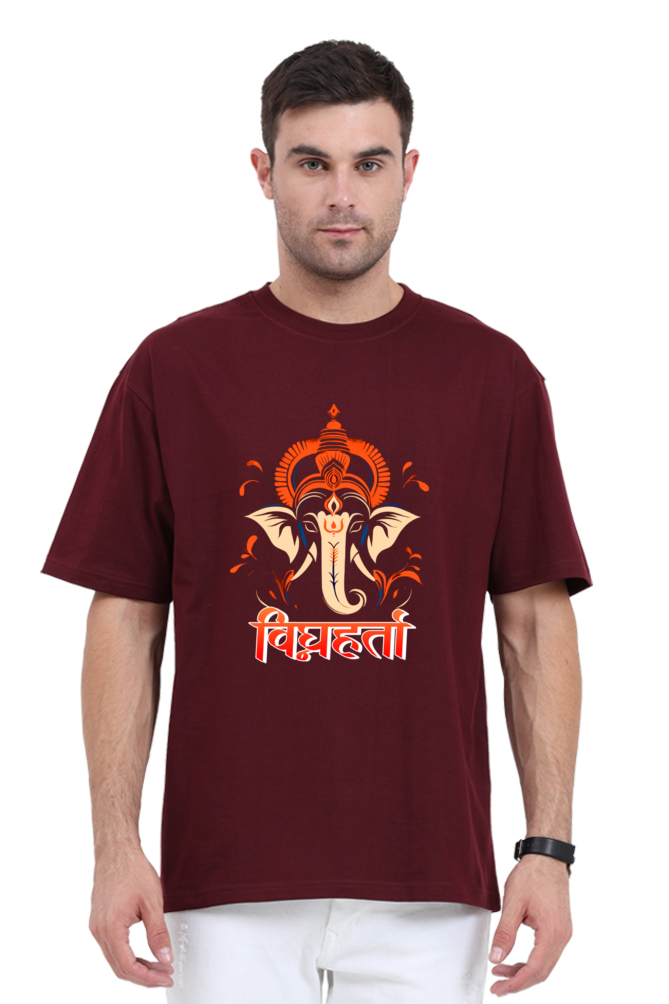 Jai Ganesha Spirit Oversized Classic T-Shirts for Men Vastrdhamm