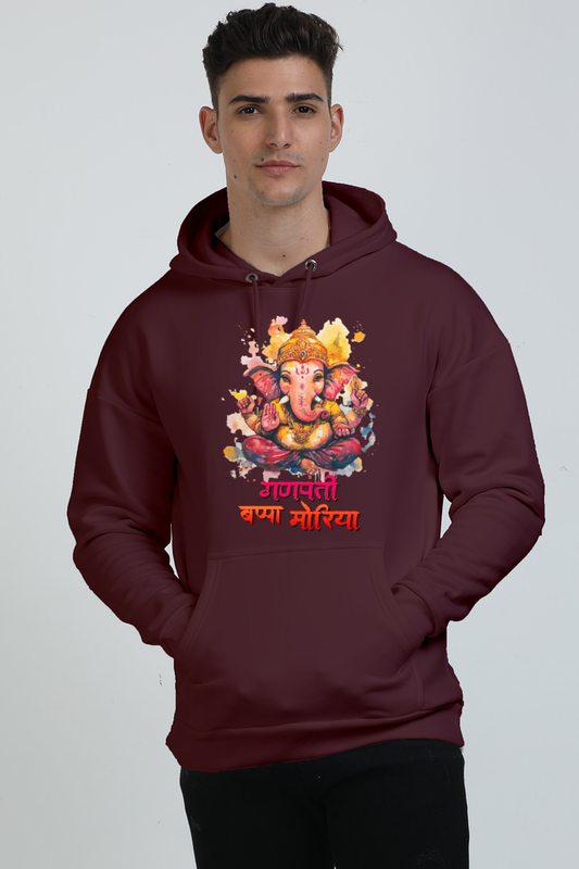 Ganesha Wisdom Oversized Hooded Sweatshirt T-Shirts for Men Vastrdhamm