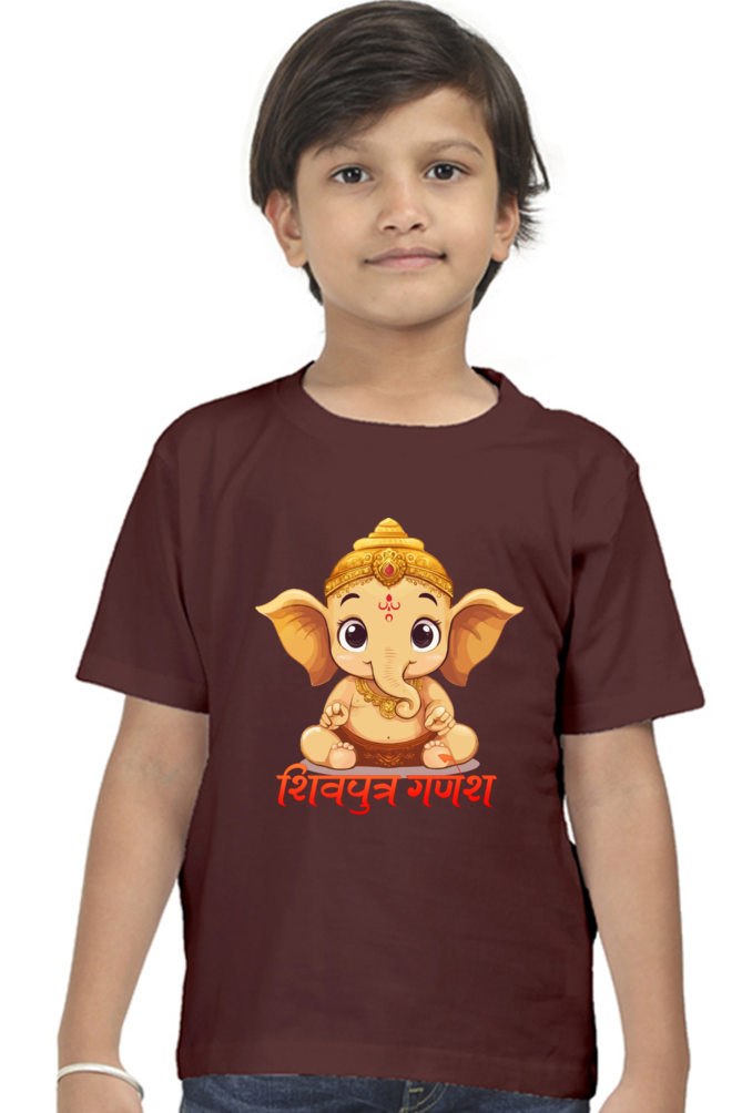 Jai Ganesha Glory Round Neck Half Sleeve Classic T-Shirts for Boy Vastrdhamm