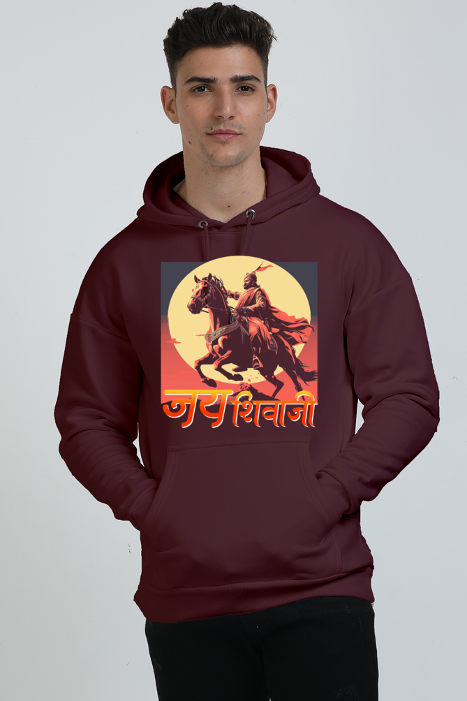 Shivaji Maharaj Valor Oversized Hooded Sweatshirt T-Shirts for Men Vastrdhamm