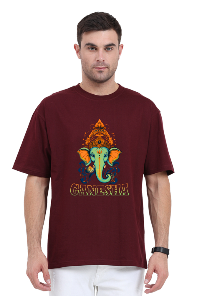 Jai Ganesha Glory Oversized Classic T-Shirts for Men Vastrdhamm