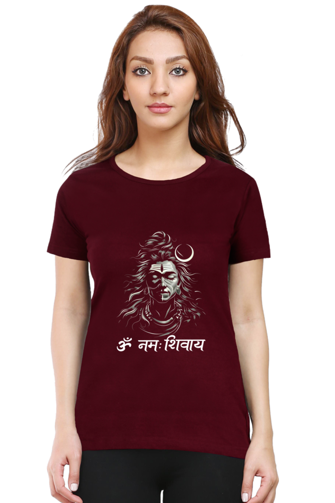 Shiv Ji Om Namah Shivaya Round Neck Half Sleeve Classic T-Shirts for Women Vastrdhamm