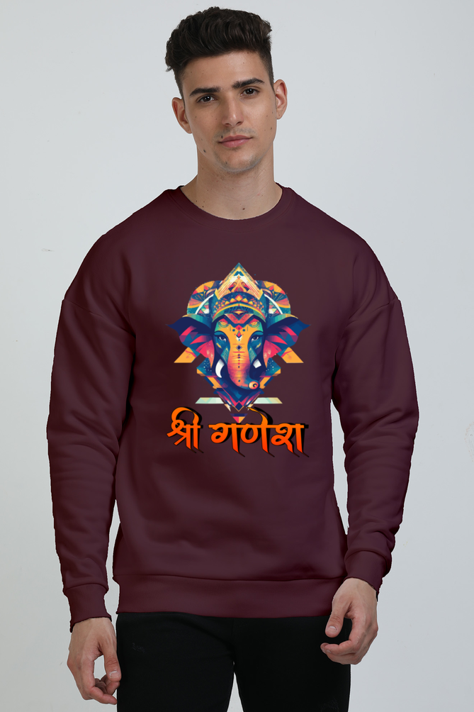 Ganesha Devotion Oversized Sweatshirt T-Shirts for Men Vastrdhamm