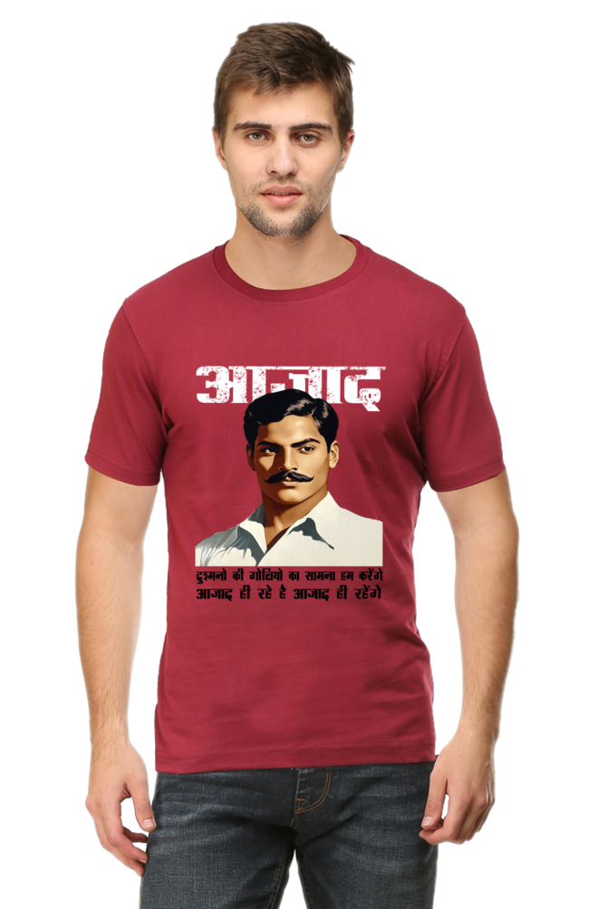 Chandra Shekhar Azad Spirit Round Neck Half Sleeve Classic T-Shirts for Men Vastrdhamm