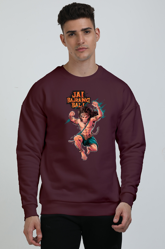 Hanuman Devotional Spirit Oversized Sweatshirt T-Shirts for Men Vastrdhamm