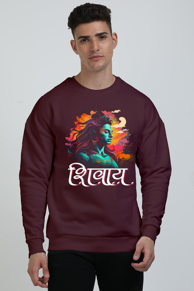 Shiv Ji Om Namah Shivaya Oversized Sweatshirt T-Shirts  for Men Vastrdhamm