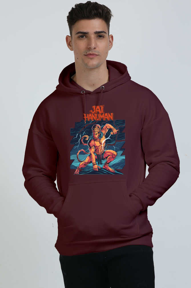 Hanuman Valor Unleashed Oversized Hooded Sweatshirt T-Shirts for Men Vastrdhamm