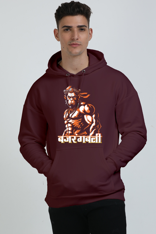 Hanuman Mighty Hero Oversized Hooded Sweatshirt T-Shirts for Men Vastrdhamm