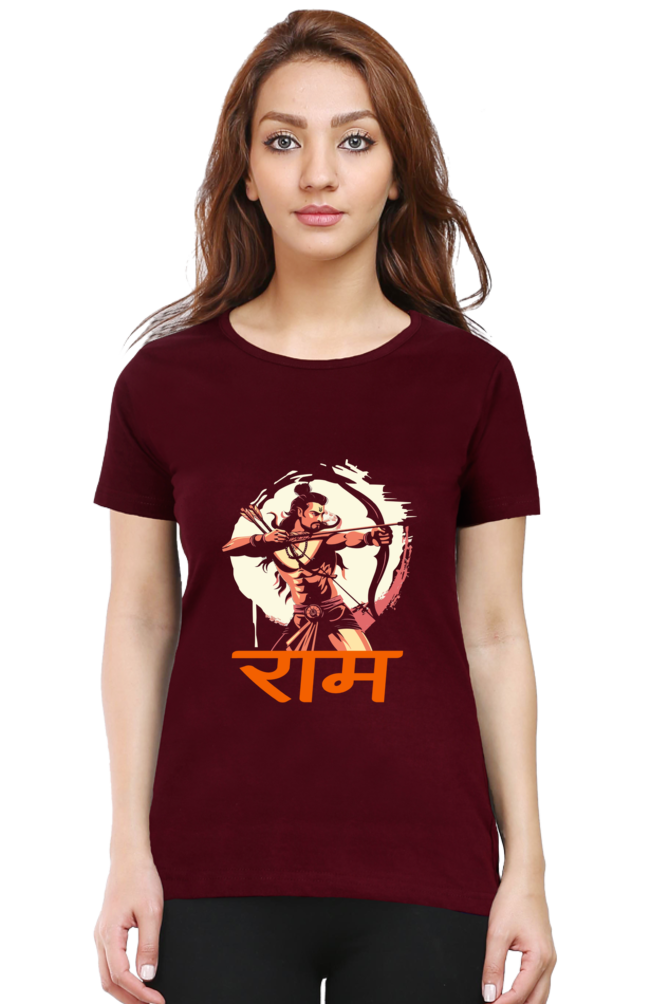 Ram Ji Divine Grace Round Neck Half Sleeve Classic T-Shirts for Women Vastrdhamm