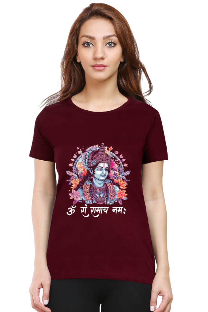 Ram Ji Righteous Path Round Neck Half Sleeve Classic T-Shirts for Women Vastrdhamm