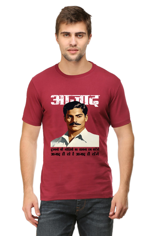 Chandra Shekhar Azad Spirit Round Neck Half Sleeve Classic T-Shirts for Men Vastrdhamm