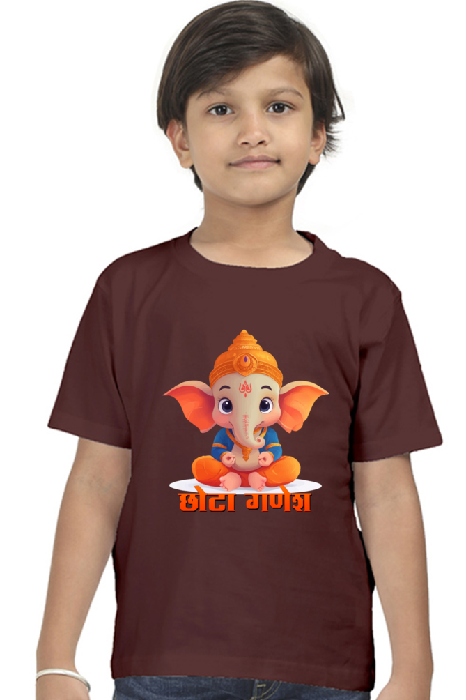 Jai Ganesha Spirit Round Neck Half Sleeve Classic T-Shirts for Boy Vastrdhamm