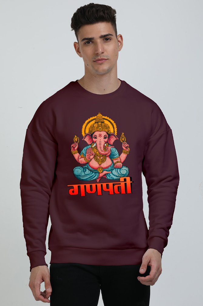 Ganesha Wisdom Oversized Sweatshirt T-Shirts for Men Vastrdhamm