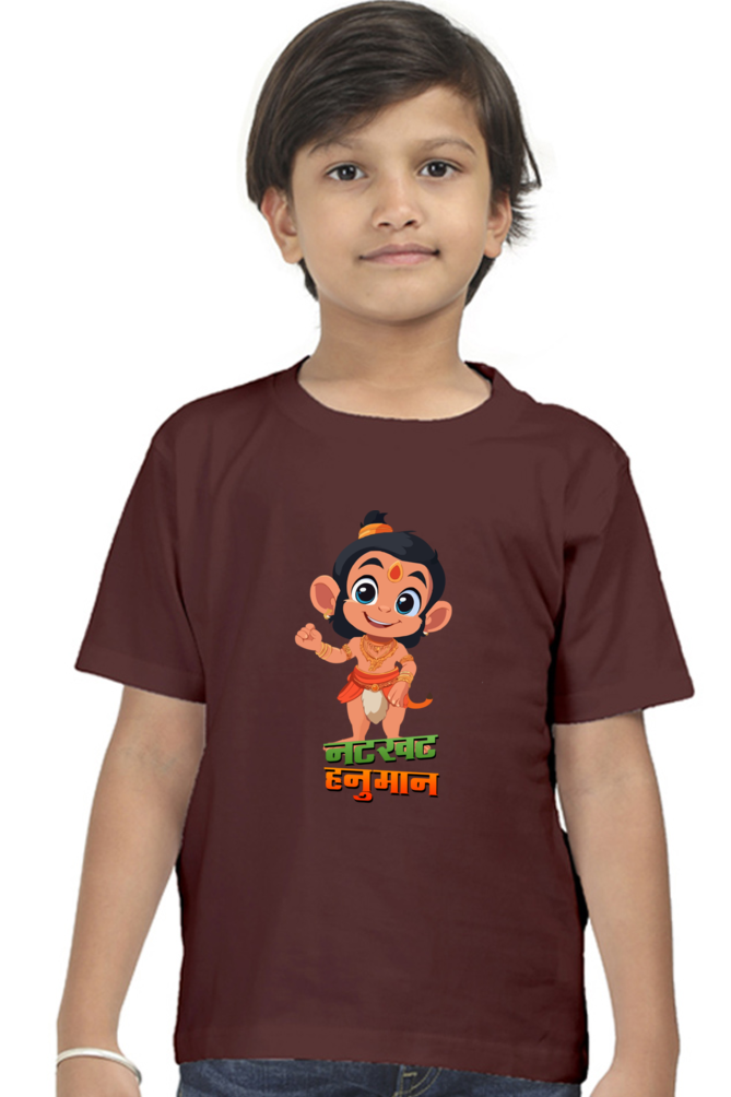 Hanuman Warrior Spirit Round Neck Half Sleeve Classic T-Shirts for Boy Vastrdhamm