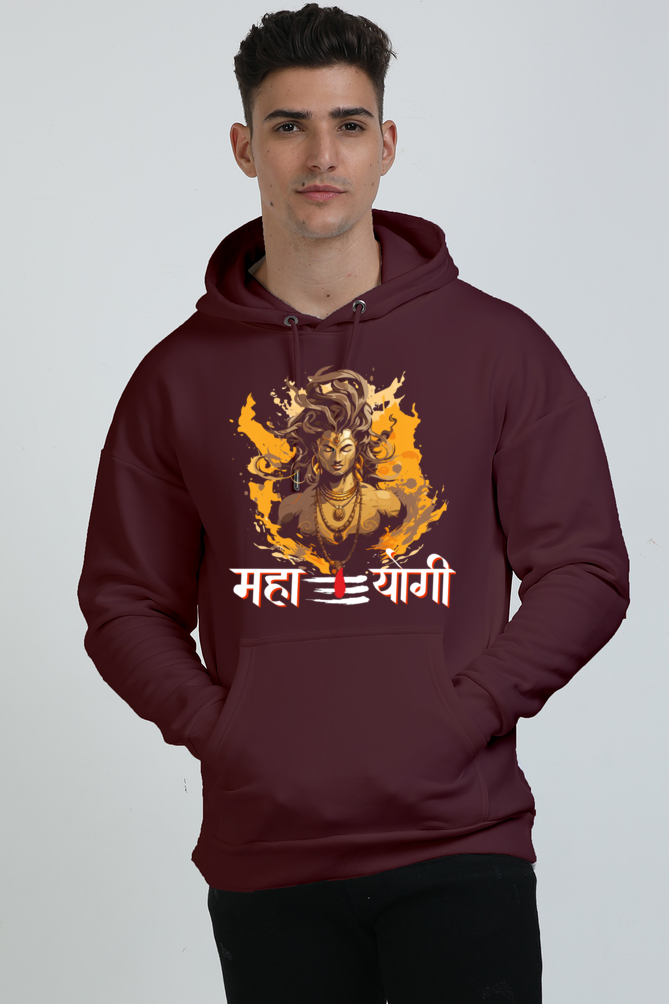 Shiv Ji Divine Power Oversized Hooded Sweatshirt T-Shirts  for Men Vastrdhamm