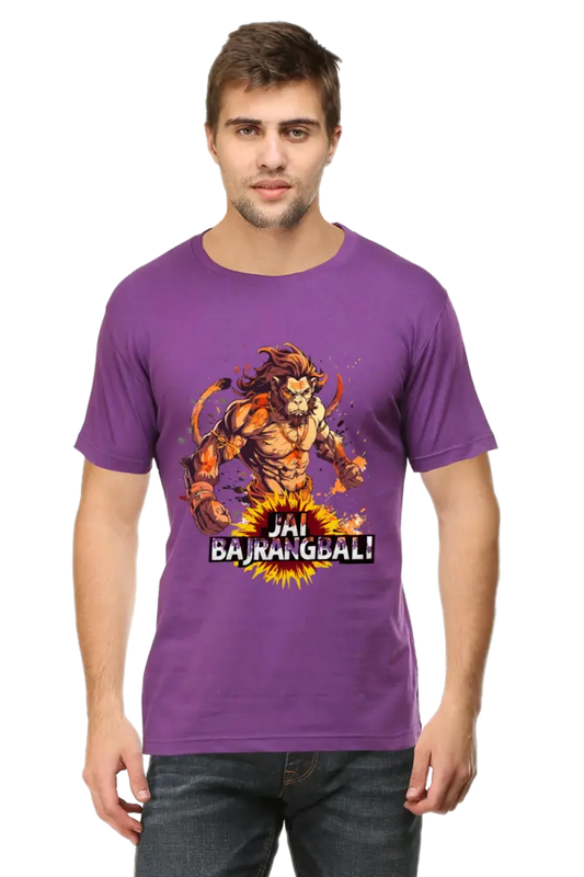 Jai Bajrang Bali Unleashing Divine Power T-Shirt | Regular Fit Vastrdhamm