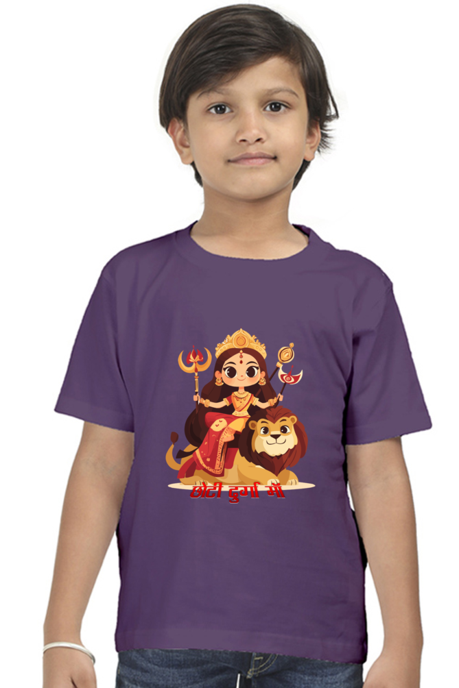 Durga Blessings Round Neck Half Sleeve Classic T-Shirts for Boy Vastrdhamm