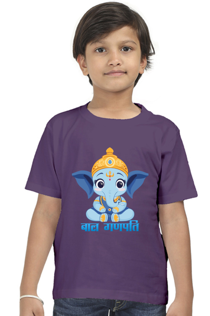 Jai Ganesha Power Round Neck Half Sleeve Classic T-Shirts for Boy Vastrdhamm