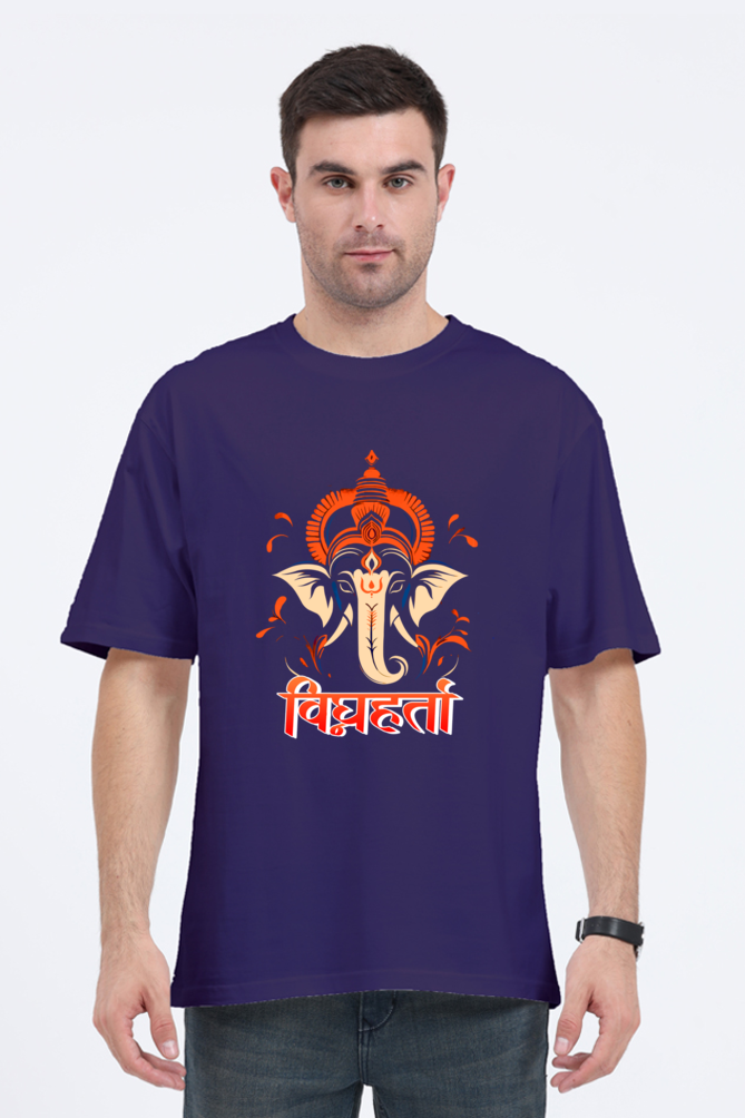 Jai Ganesha Spirit Oversized Classic T-Shirts for Men Vastrdhamm