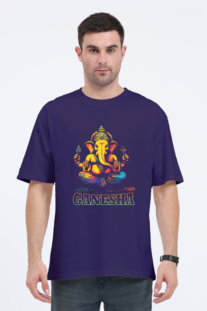 Jai Ganesha Power Oversized Classic T-Shirts for Men Vastrdhamm