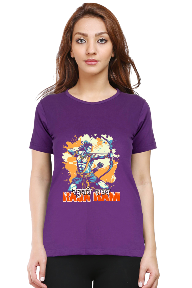 Ram Ji Warrior Spirit Round Neck Half Sleeve Classic T-Shirts for Women Vastrdhamm