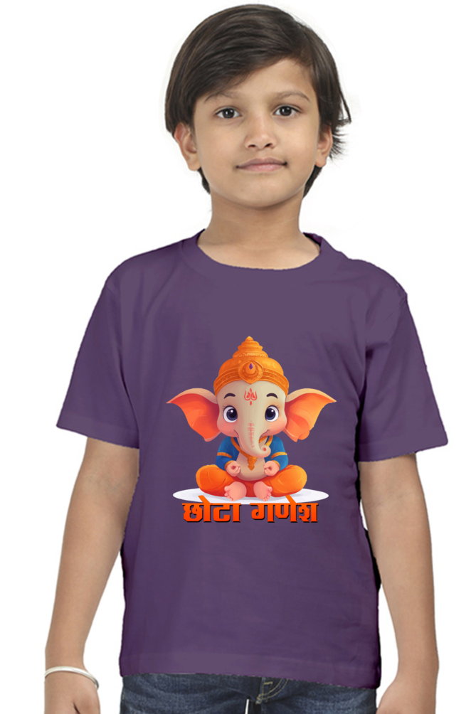 Jai Ganesha Spirit Round Neck Half Sleeve Classic T-Shirts for Boy Vastrdhamm