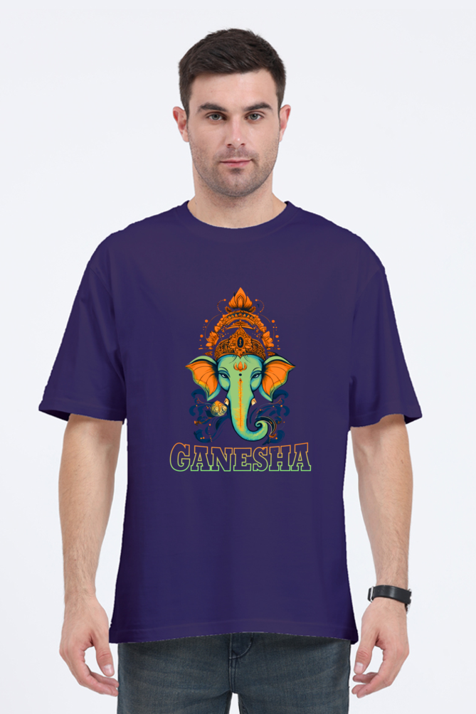 Jai Ganesha Glory Oversized Classic T-Shirts for Men Vastrdhamm